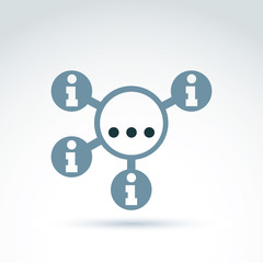 Information collecting and exchange theme icon, vector conceptua