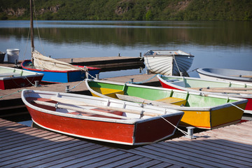 Fototapeta na wymiar Color Wooden Boats