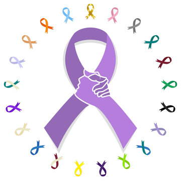 General cancer awareness ribbon concept