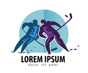 Fototapeta premium Hockey vector logo design template. hockey player or sports icon