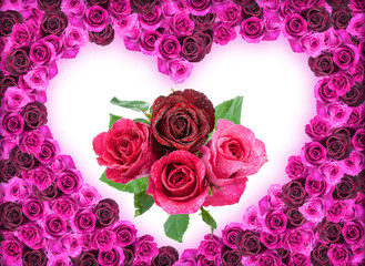 Valentine frame from Rose background