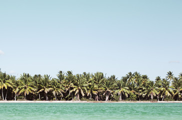 Obraz premium Summer scene with tropical beach and blue sea