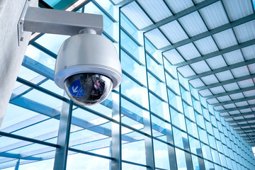 Security Camera, CCTV on location, airport - obrazy, fototapety, plakaty