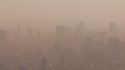 Aerial Metropolis Tokyo environmental city air pollution weather