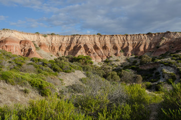 Fototapeta na wymiar Cloudy landscape with scenic cliffs