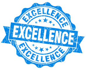 Fototapeta premium excellent blue grunge seal isolated on white