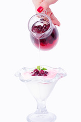 Yoghurt and cranberries