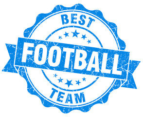 football blue grunge seal isolated on white