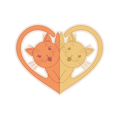 Cats, heart shape