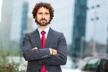 Confident businessman portrait outdoor