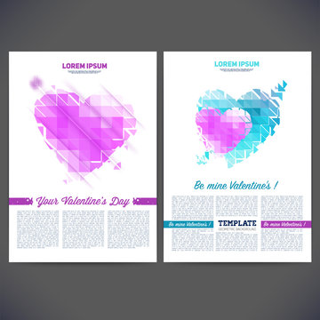 Vector geometrical composition of hearts on Valentine's Day