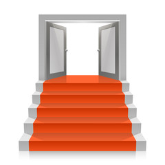 Stair with open doors