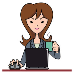 Woman working with computer