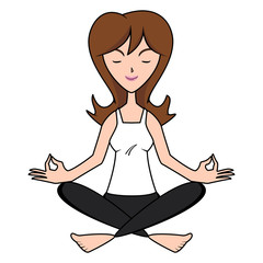 Woman meditating, lotus yoga position