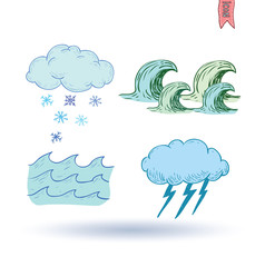 weather elements, vector illustration.