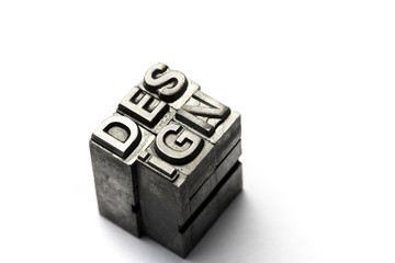 Design word, letterpress block letter