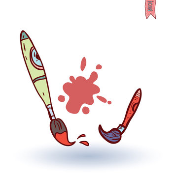 Paint brush icon, vector illustration