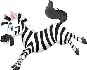 Plakat Illustration of little funny zebra