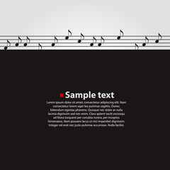 Naklejka premium Musical vector dark background.