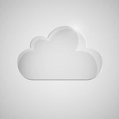 Glass cloud icon on gray background.