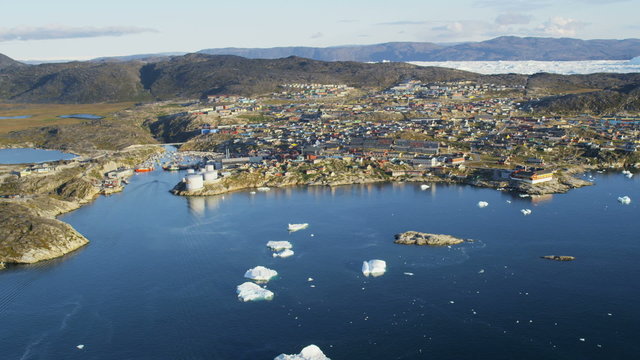 Aerial Drifting Ice Fjord Greenland Rising Climate Global  Sea Temperature 