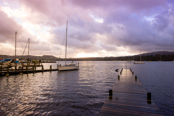 Fototapeta na wymiar Jetty in Lake District national park, England, UK