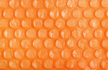 Orange plastic bubble wrap