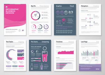 Naklejka na ściany i meble Infographics business elements and vector design illustrations
