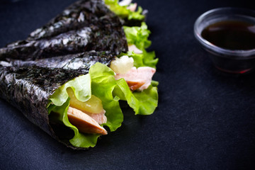 Japanese hand-rolled sushi