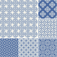 Thin lines backgrounds with simple asian patterns