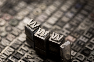 Internet www website by letterpress