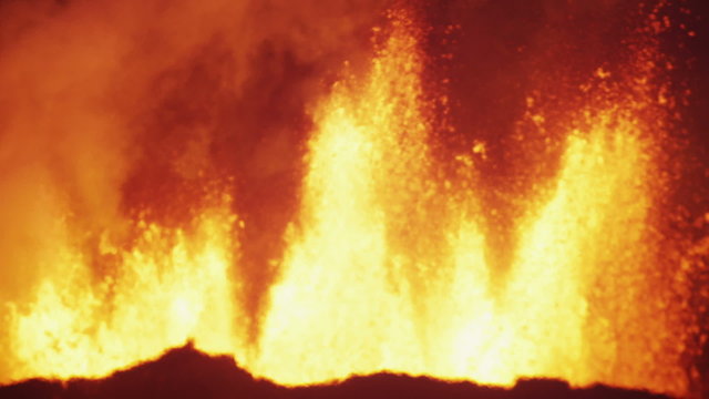 Volcanic Molten Lava Holuhraun Geological Energy Bardarbunga Iceland Europe 