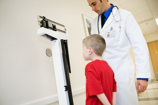 Hospital: Boy Stands On Scale To Get Weighed