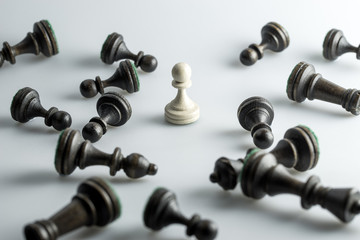 Chess figure, business concept strategy, leadership, team and su