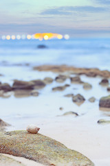 Dreamy blurred glowing seascape background