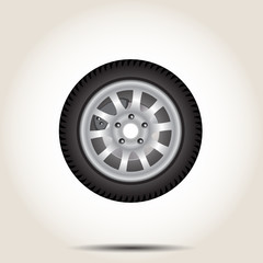 Obraz premium Car wheel on a gray background vector illustration