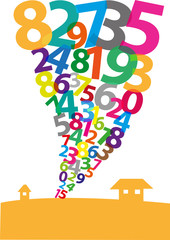 A Tornado made of Arabic Numerals. EPS10 and jpg