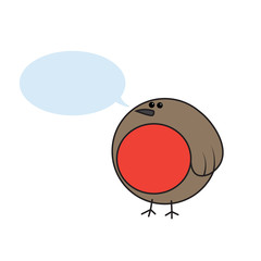 Cartoon Robin with a speech bubble 