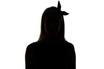 Silhouette of woman with ribbon