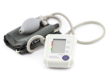Digital blood pressure isolated on white background
