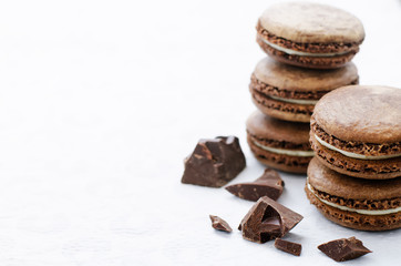 chocolate macaron with cream cheese