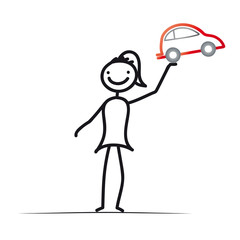 Fahrschule machen, Praxis auf der Strasse, Junge Frau mit Auto - Führerschein, junge Fahrerin, Elektroauto, Elektroenergie, erstes Auto, Selbstständigkeit