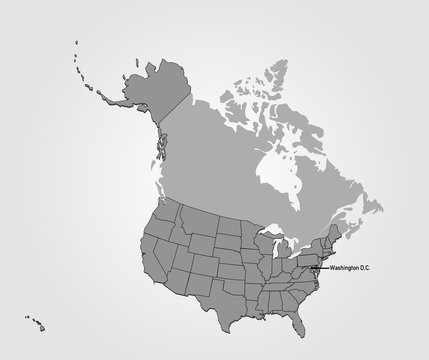 Landkarte der USA in grau