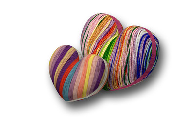 Сердечки объемные из ниток