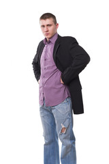 young man in a jacket and jeans