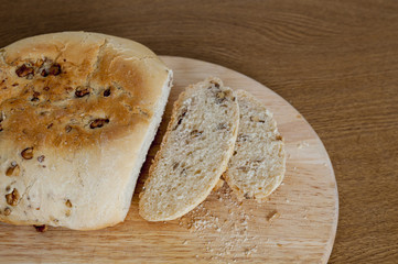 Homemade walnut bread