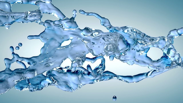 Blue Water Splash, with alpha channel (FULL HD)