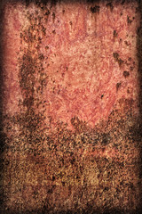 Old Badly Corroded Painted Metal Surface Vignette Grunge Texture
