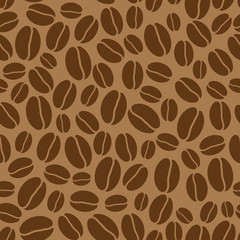 vector seamless background with coffee beans