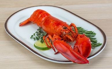 Red boiled lobster